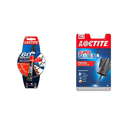 Loctite 60 Segundos, adhesivo universal, pegamento fuerte para todo + Super Glue-3 Pincel