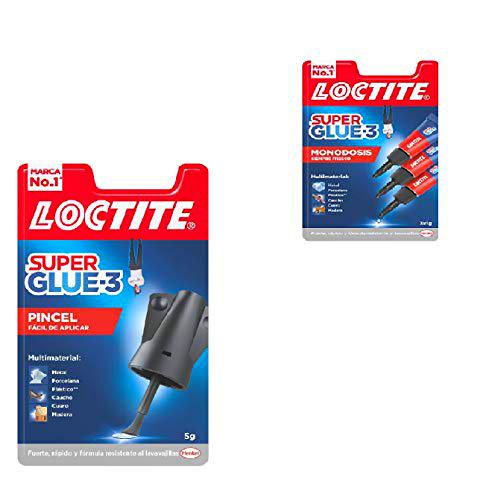 Loctite Super Glue-3 Pincel, pegamento transparente con pincel aplicador