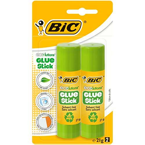 BIC ECOlutions Barras de Pegamento – 21 g, Blíster de 2 unidades