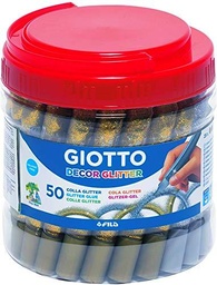 Giotto Decor Glitter Pack de 50 pegamentos, Oro y Plata