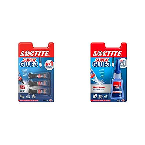 Loctite Super Glue-3 Mini Trio, Pegamento Transparente Universal